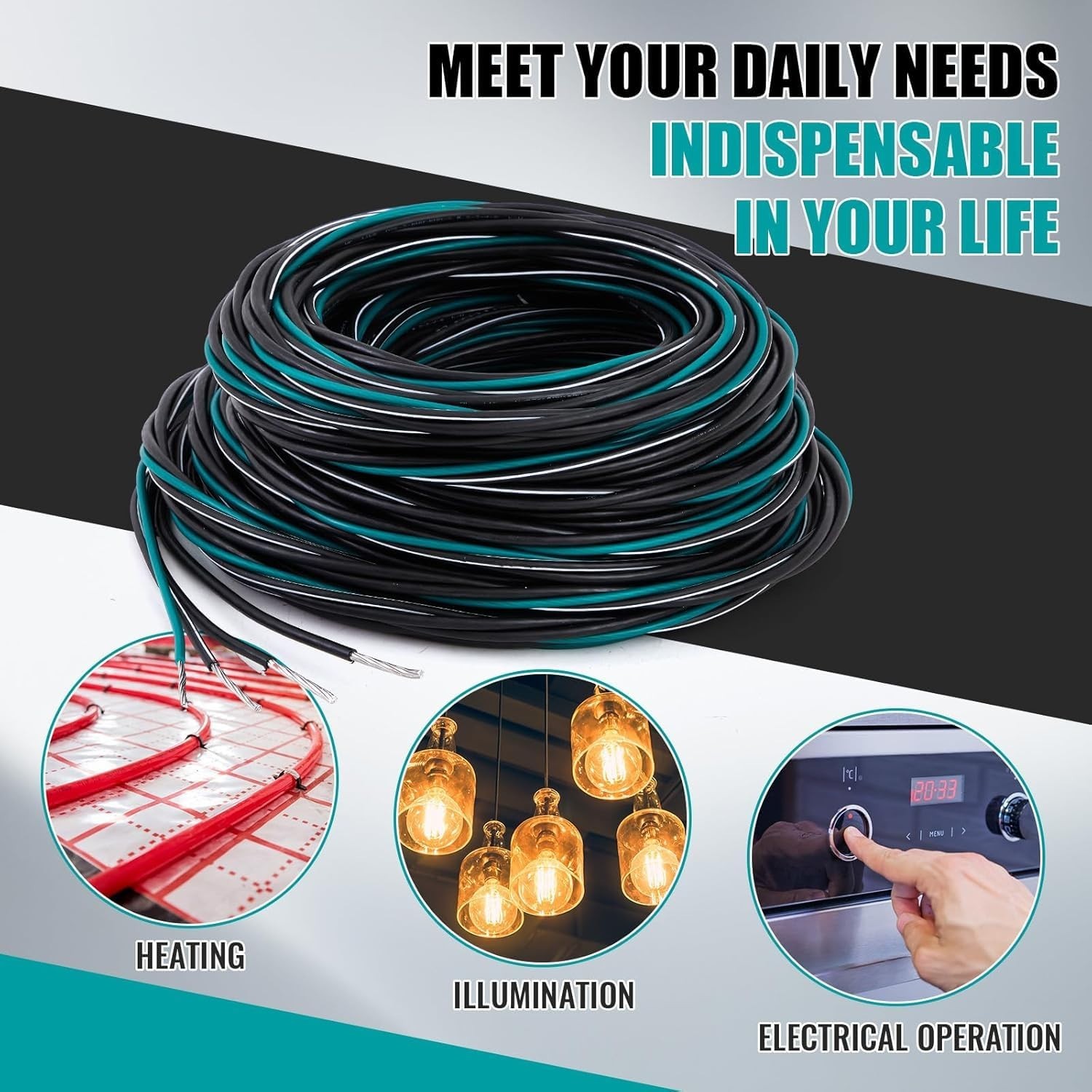Electrical Cable 50 Ft 4 Wires Aluminum Underground Mobile Home Feeder