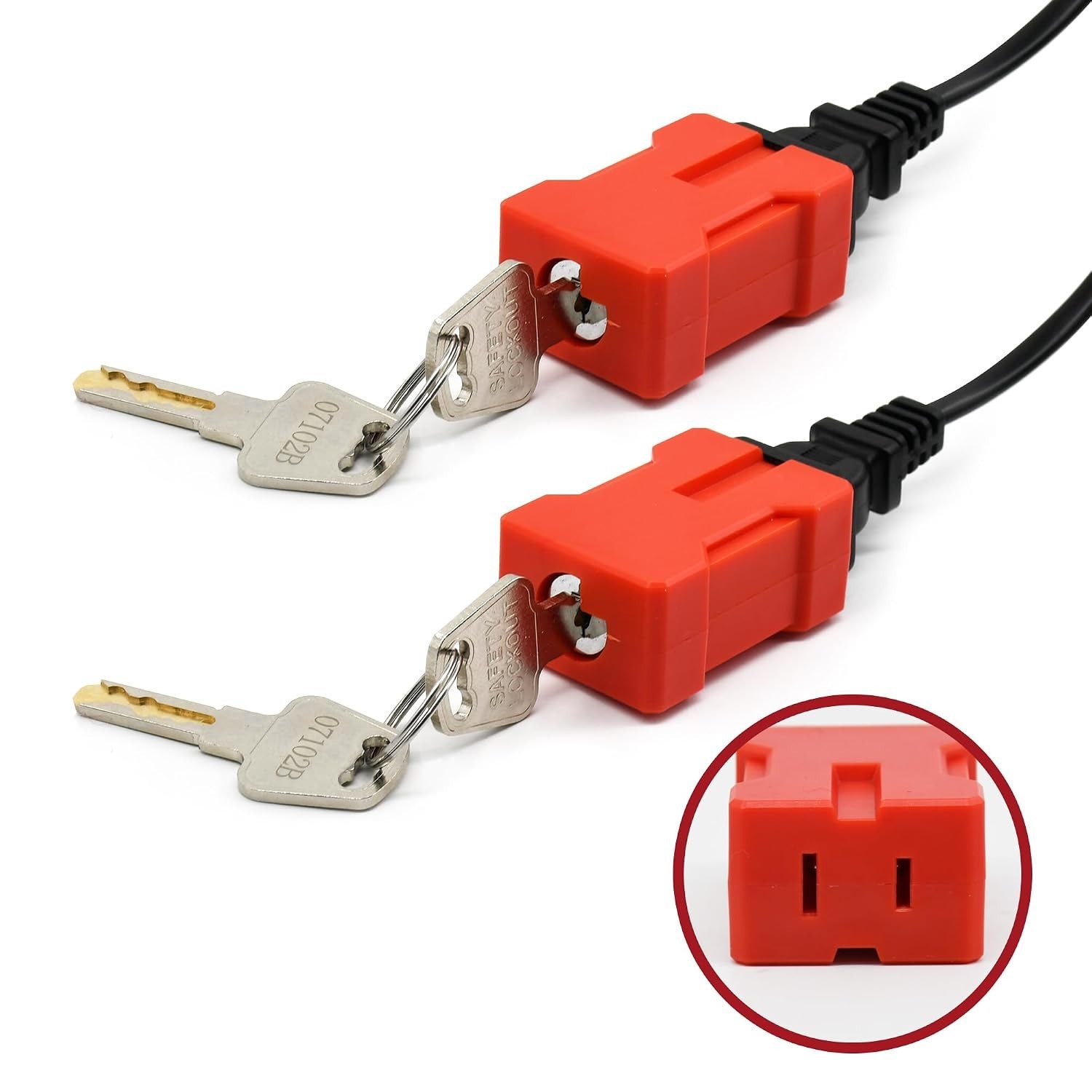 Plug Lock Electrical Cord Plug Lockout Device 2 Pack Locking Safety Lock Fits…