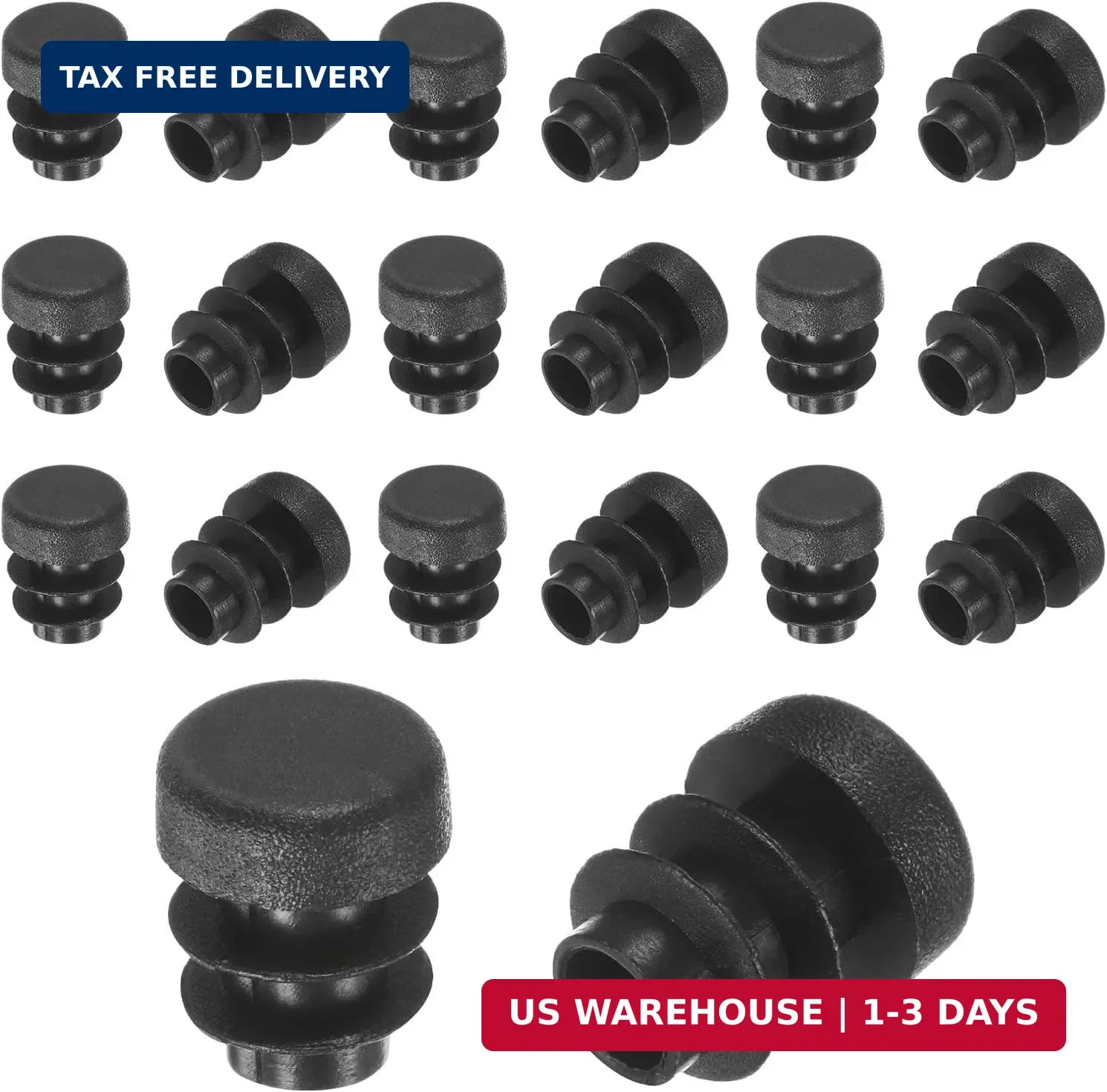 M METERXITY 20-Pack Round Plastic Hole Plugs, 0.5″ (12mm) Plastic Tubing End Cap
