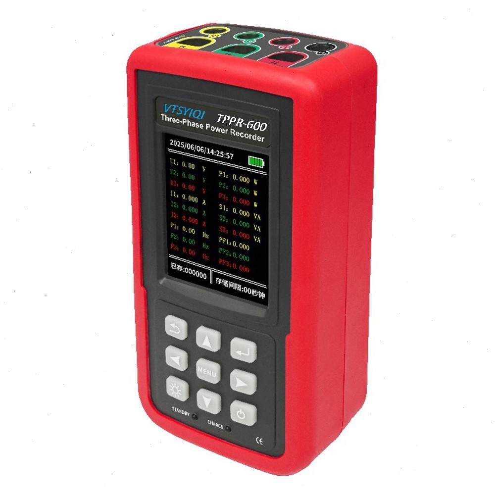 3-Phase Power Recorder with Voltage Range 0.01V~ 600V Current Range 1mA~ 400A