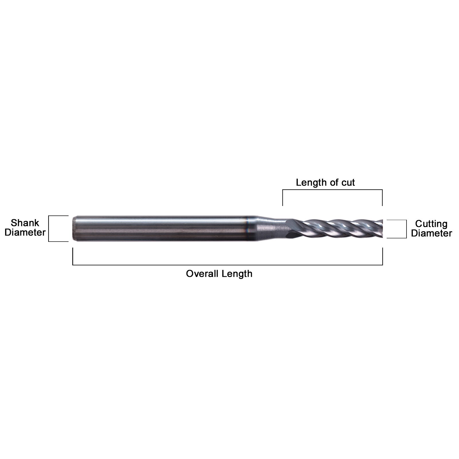5 PCS 5/32″ 4 Flute 2″ Overall Length Solid Carbide End Mill AlTiN Coated