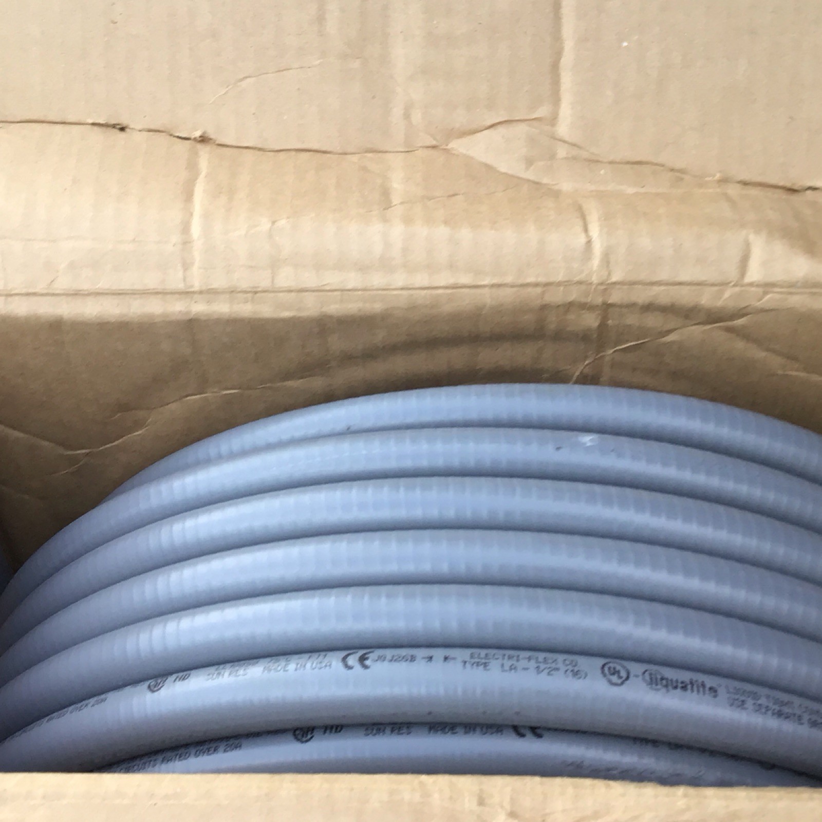 Liquatite LA-11 1/2in x 100ft Liquid-Tight Flexible Metal Conduit Gray 21101