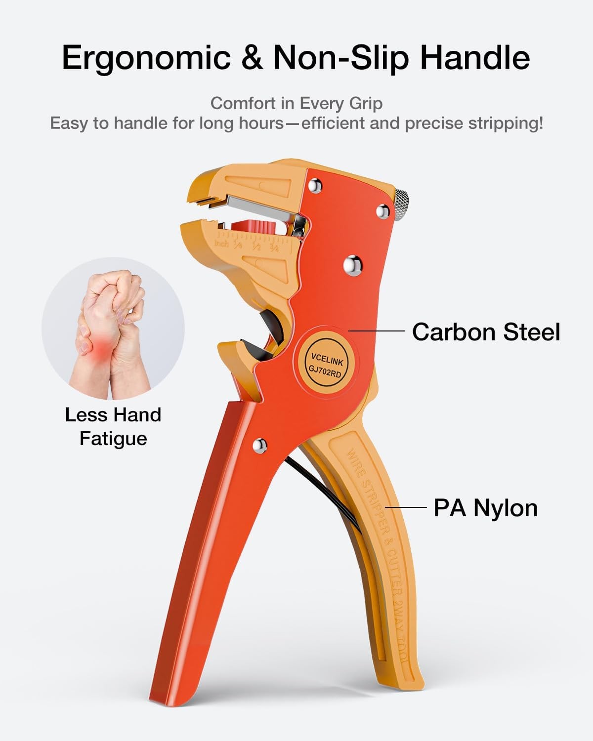 Professional Quick Strip Wire Stripper and Cutter, 2 in 1 Adjustable Tool, Red
