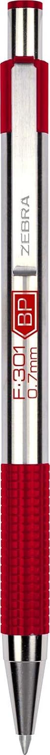 Zebra F301 Retractable Ballpoint Pen 4 Pack Black Blue Red Green 0.7Mm Fine P…