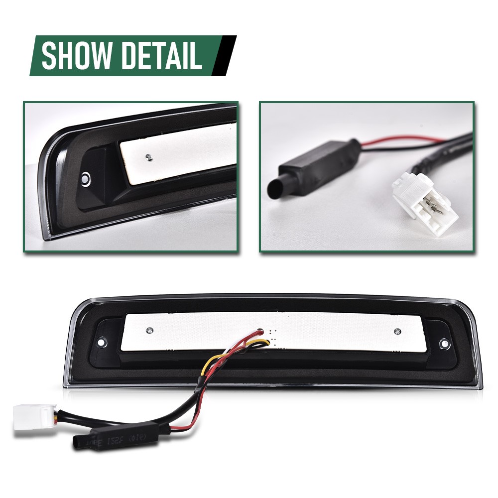 For RAM 1500 2500 3500 2009-2017 LED 3rd Brake Light Smoky Lens Black Housing US
