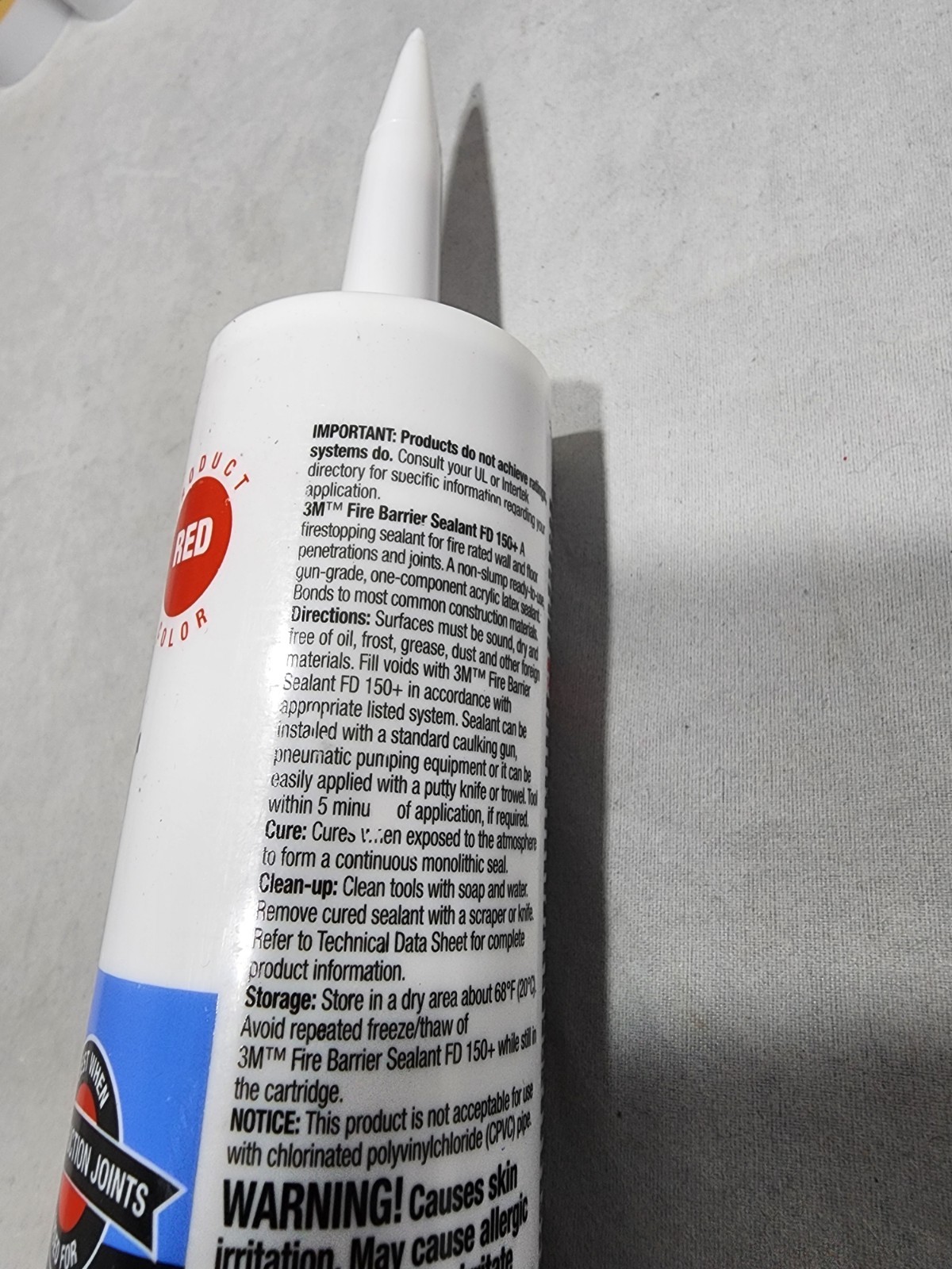 3M Fire Barrier Sealant FD 150+, Red, 10.1 fl oz Cartridge
