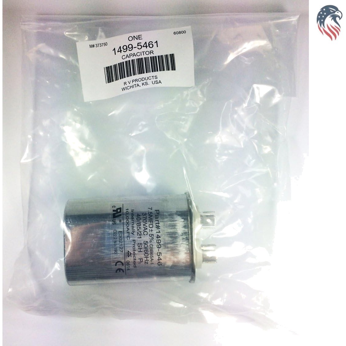 Fan Capacitor for Air Conditioners Rectangular Aluminum Plastic Snap-in Mount