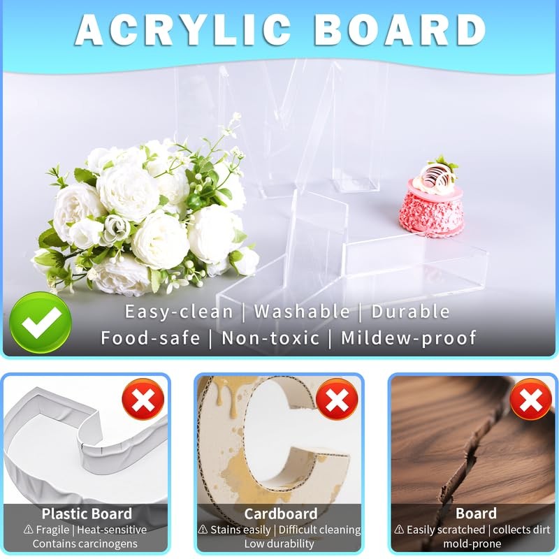 Amzwkt 10 Acrylic Charcuterie Letters Fillable Tray Reusable Alphabet Number