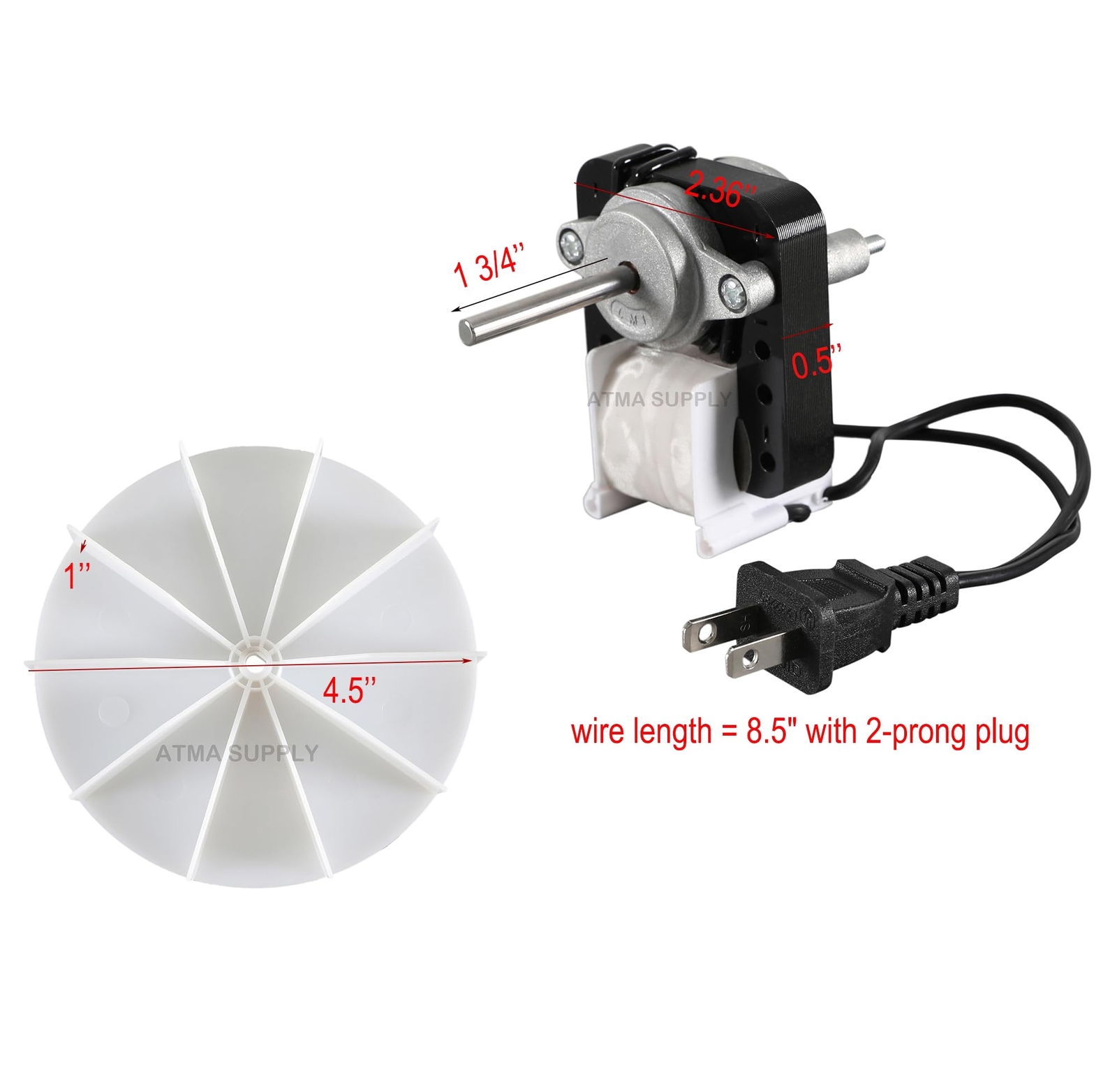 Universal Bathroom Vent Fan Motor Replacement Compatible with Multiple Brands
