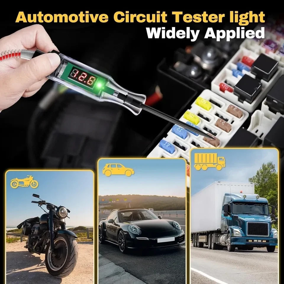 Pack-1 Automotive Test Light Digital LED Circuit Tester, DC 3V/6V/12V/24V