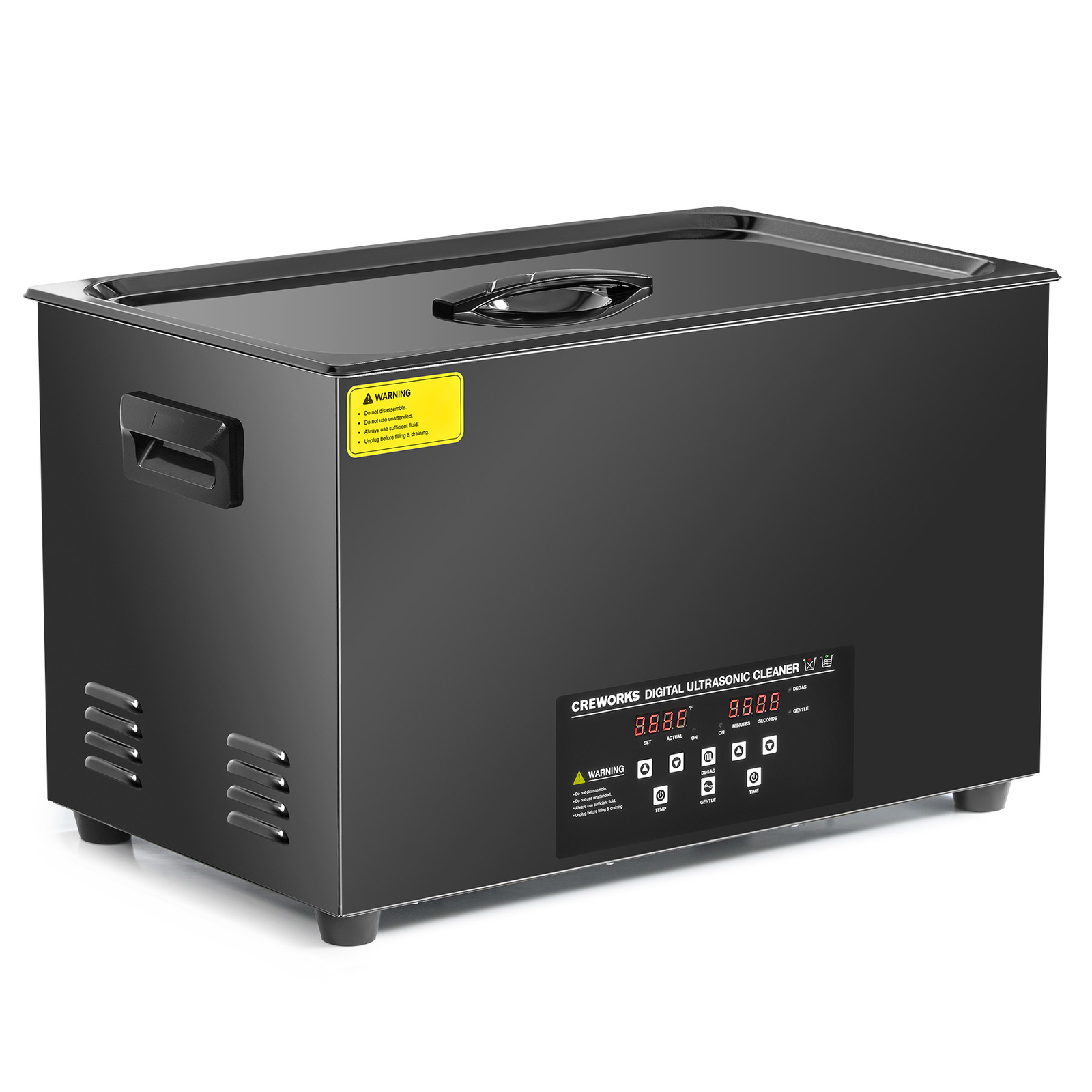 CREWORKS 30L Black Titanium Steel Ultrasonic Cleaner Machine with 1200W Heater