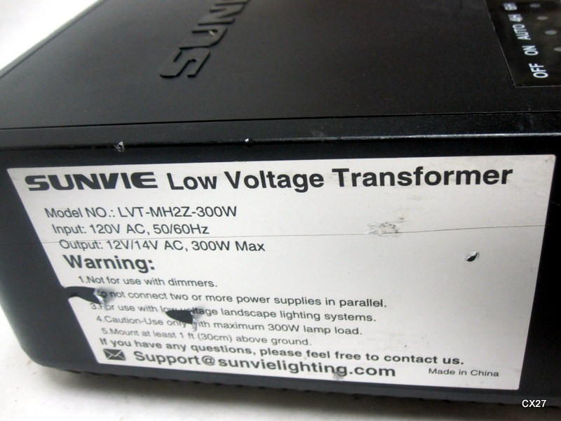 SUNVIE 300W Low Voltage Landscape Transformer 120V to 12/14V IP65 2 Outlet