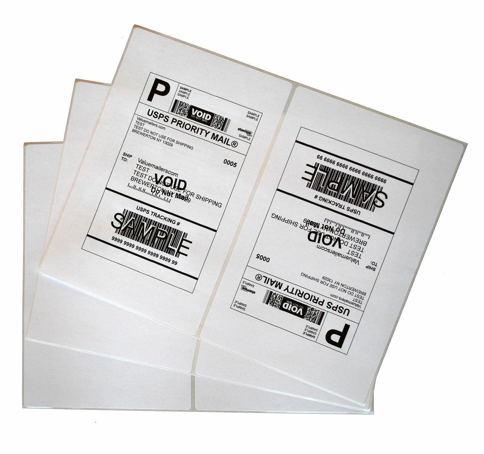1000 Shipping Labels 8.5″x5.5″ Rounded Corner Self Adhesive 2 Per Sheet Blank US