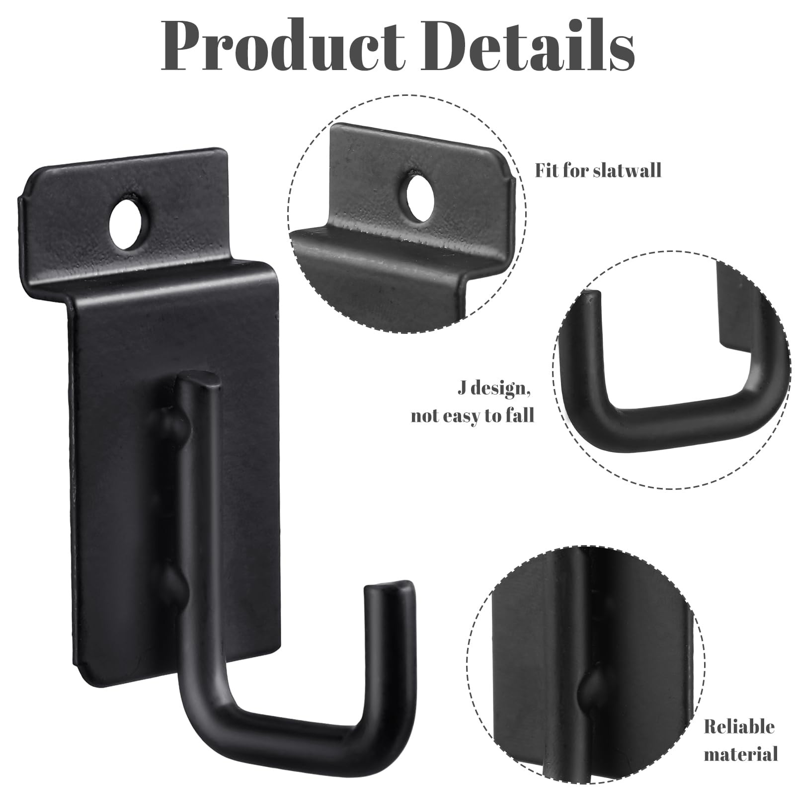 Tandefio 25 Pack J Shaped Slatwall Hooks and Hangers Heavy Duty Slatwall Accesso