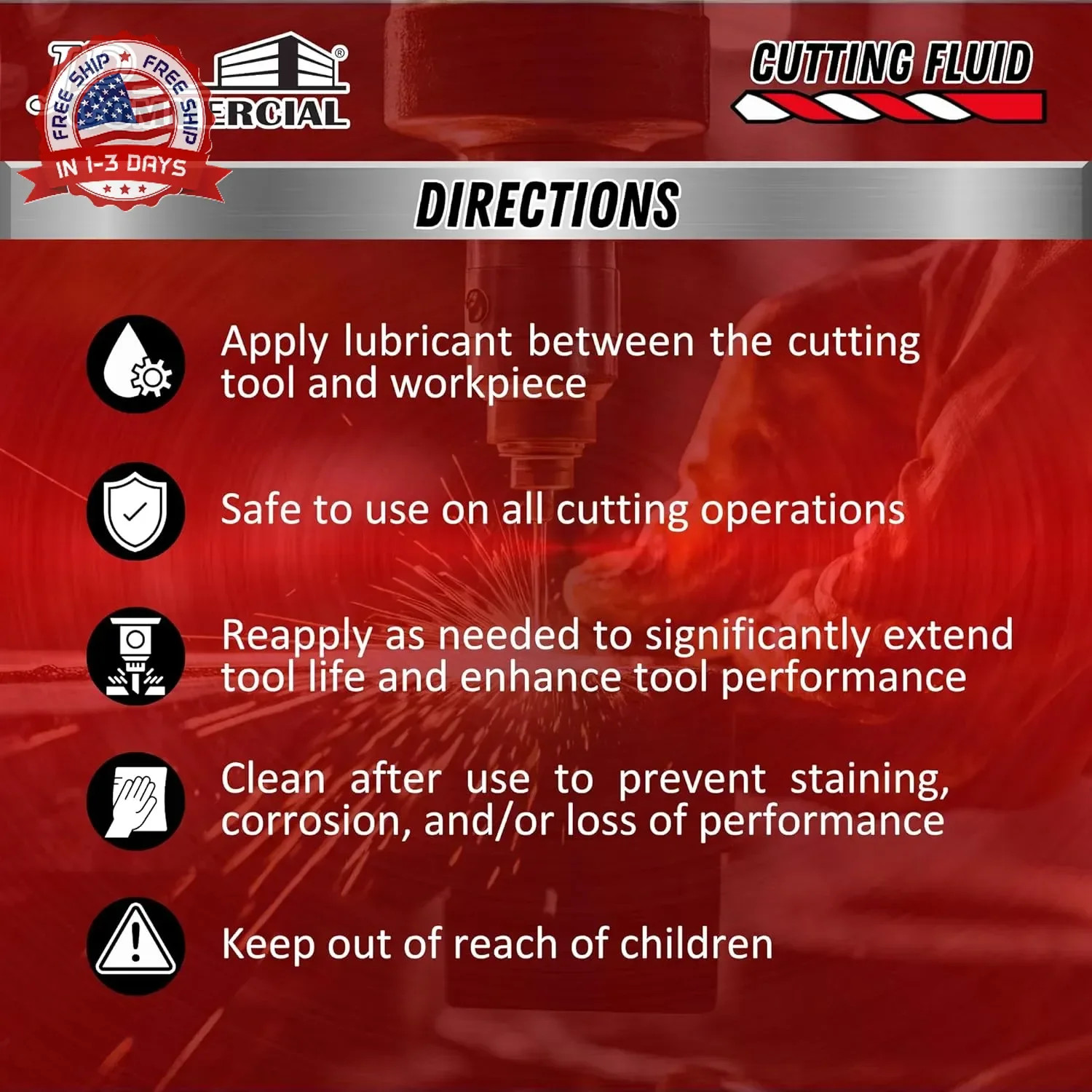 Cutting Fluid 16 OZ, Cutting, Tapping, and Drilling Lubricant for All Metals, Re