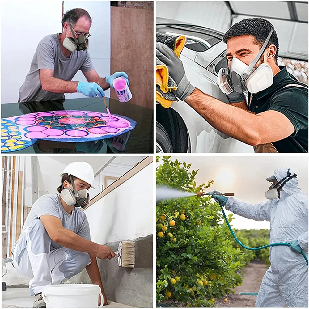 7 in 1 Half Face Gas Mask Facial Chemical Spray Paint Safety 6200 Respirator US