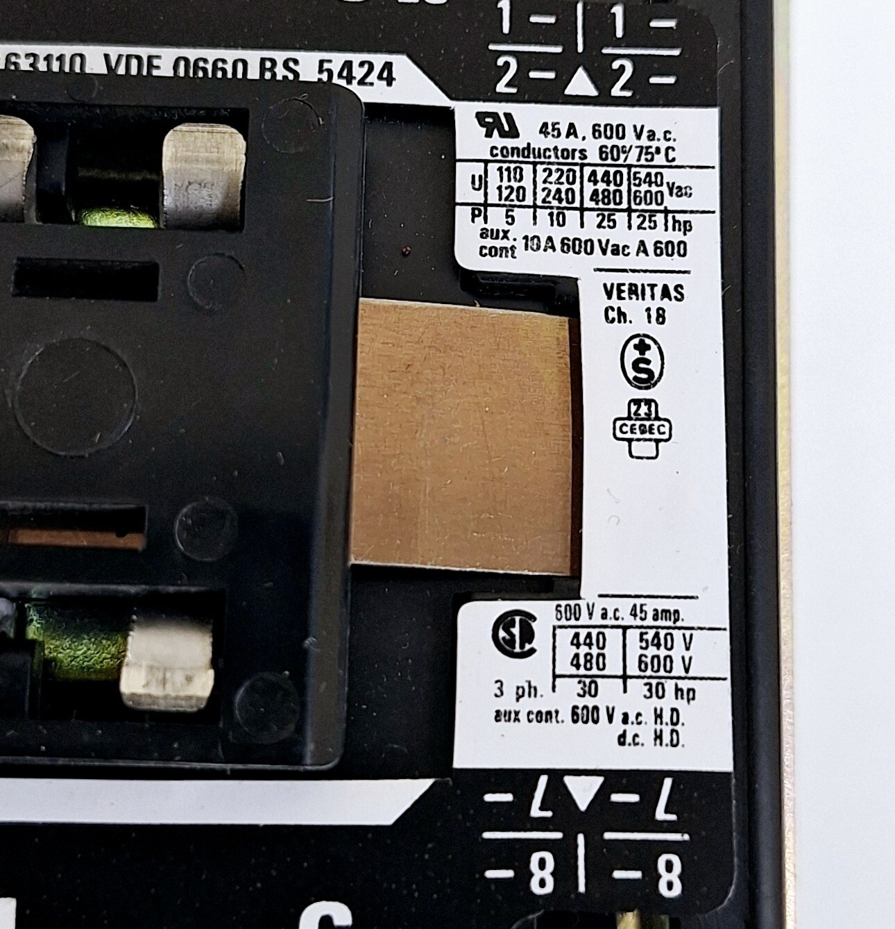 BBC Petercem BC45 / BC45-30-22 Contactor 22KW-380V 80A
