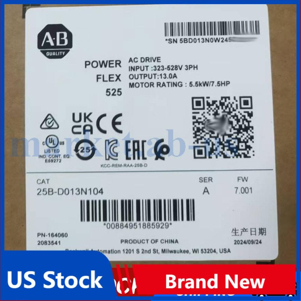 2022 AB PowerFlex 525 AB 25B-D013N104 AC Drive 25BD013N104 NEW VAR