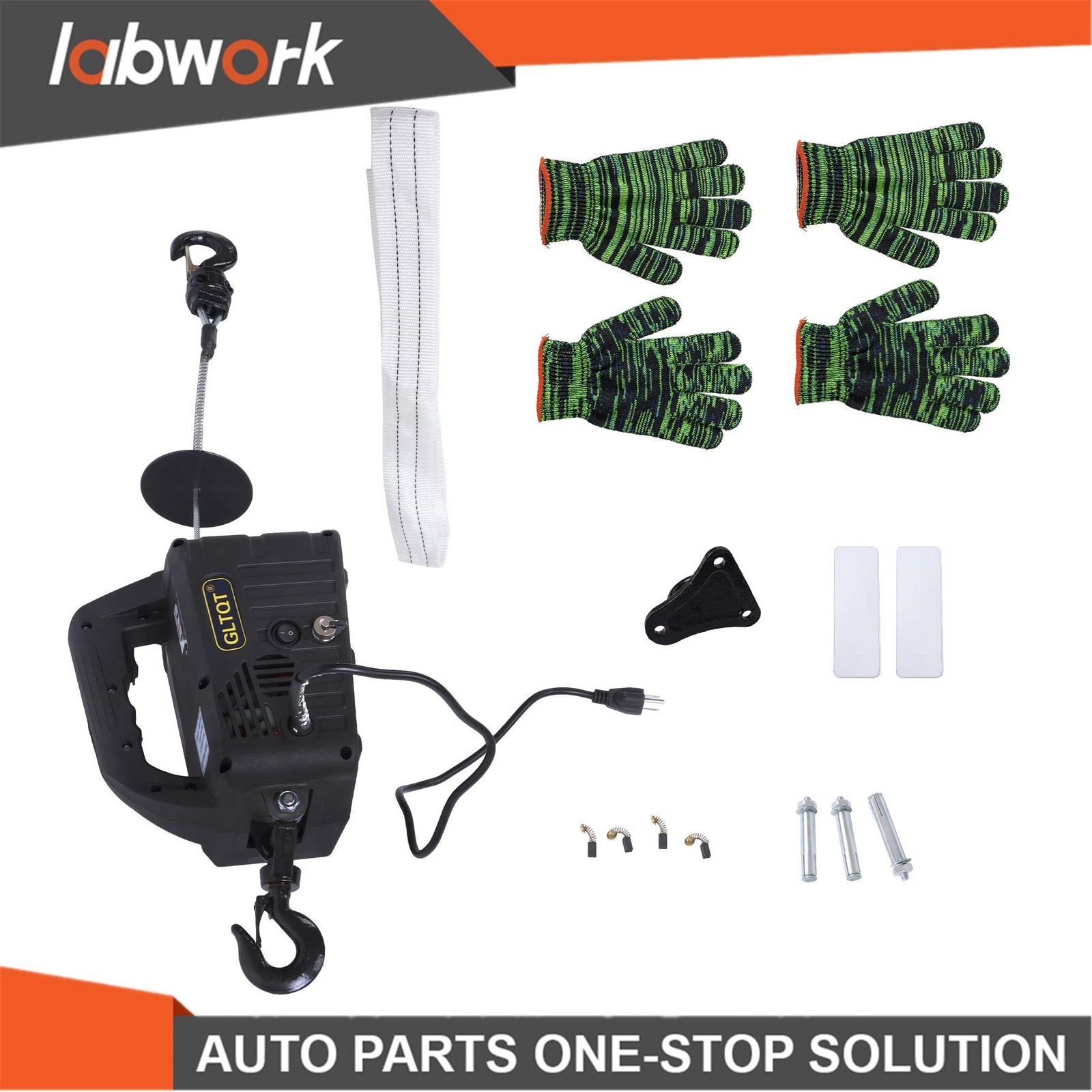Labwork 2in1 Portable Electric Hoist Winch 1100lbs With Wireless Remote Control