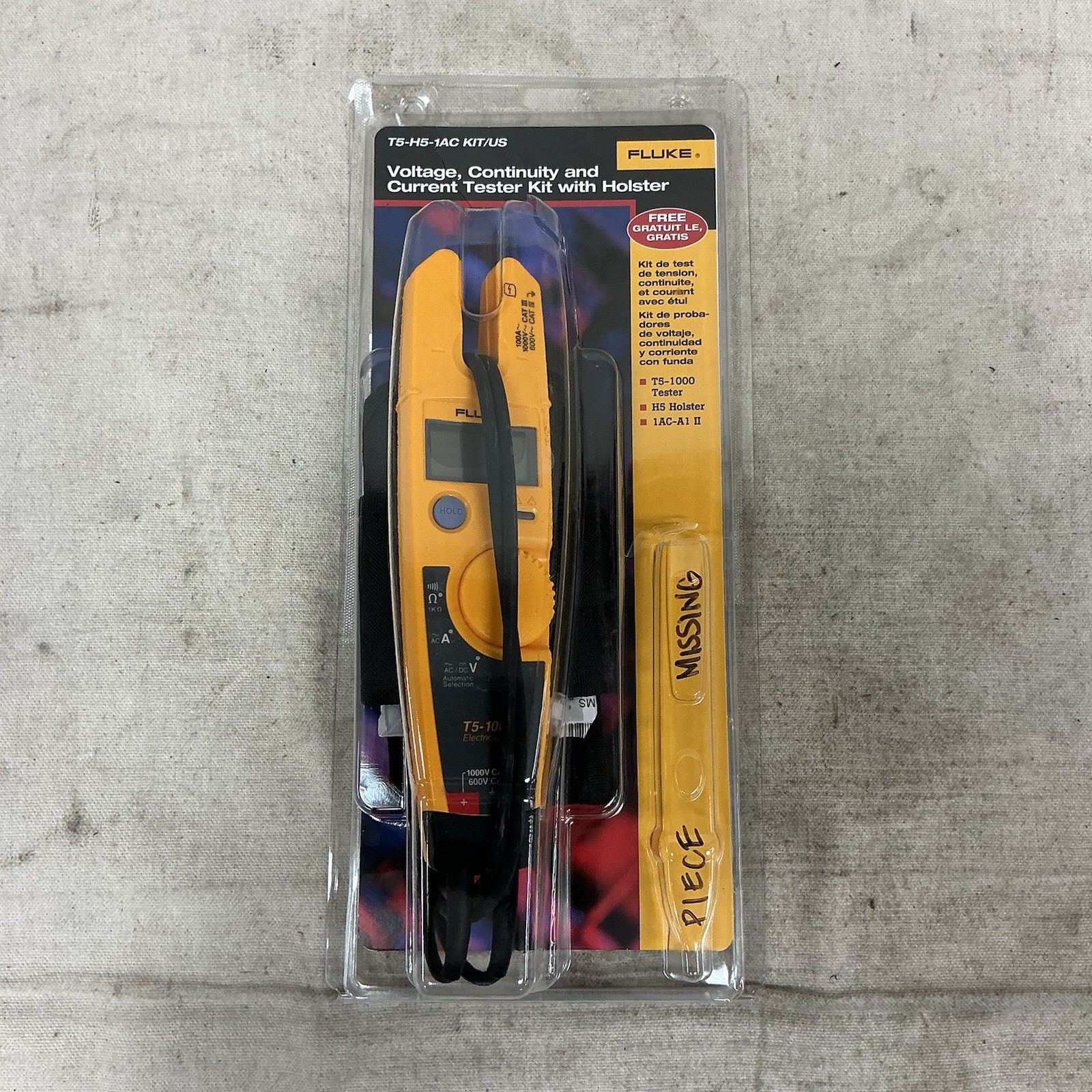 FLUKE T5-H5-1AC Digital Multimeter Clamp On Kit CAT III 600V/CAT IV 1000V