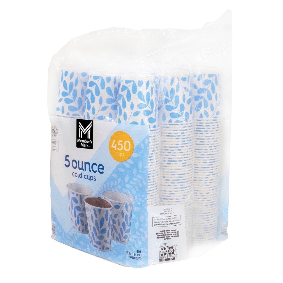 Member’s Mark Printed Paper Bath Cold Cups 5 oz 450 Count Disposable Beverage