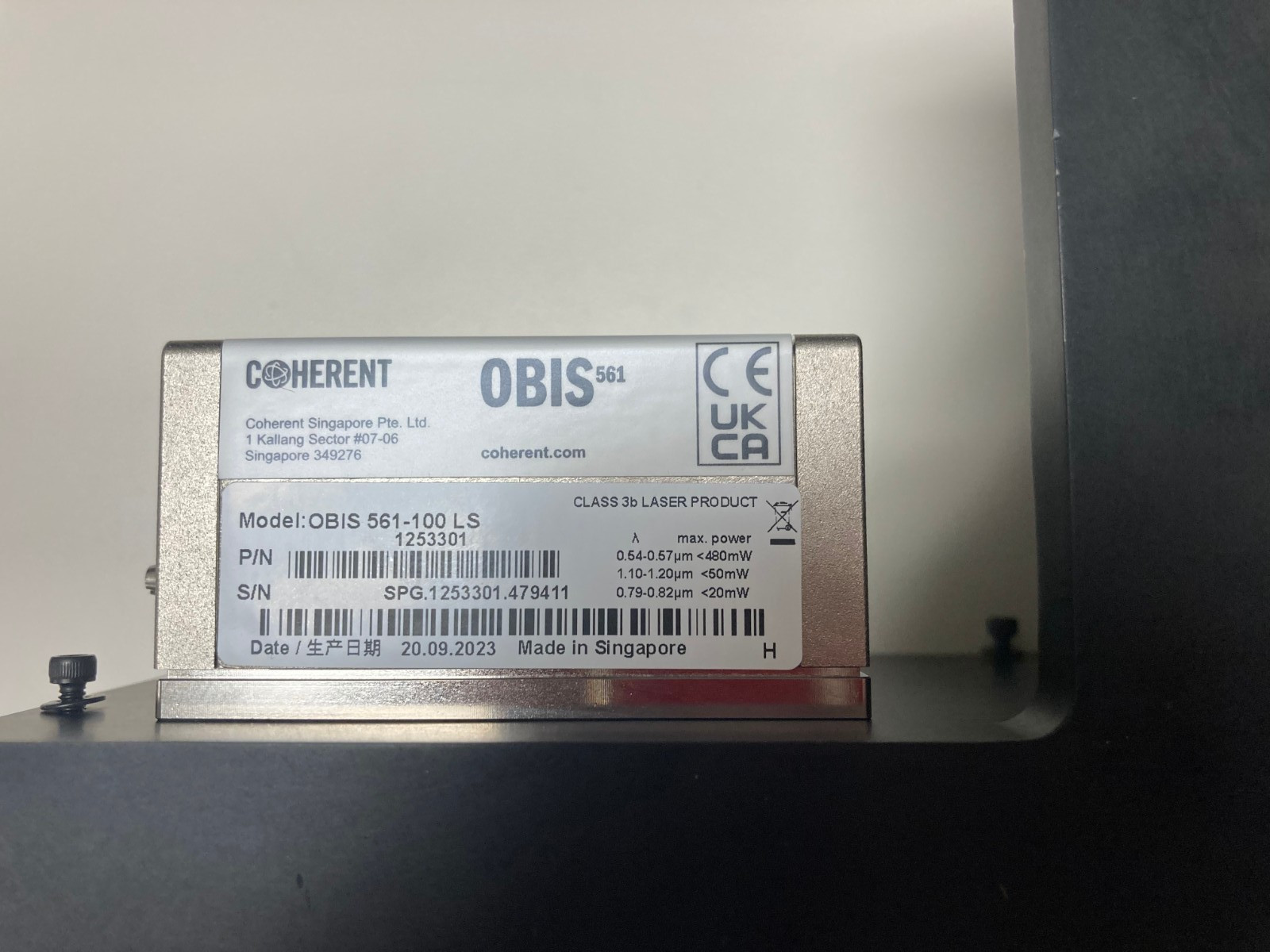Coherent OBIS LS 561-100 laser- New Old Stock with no use! Excellent condition!