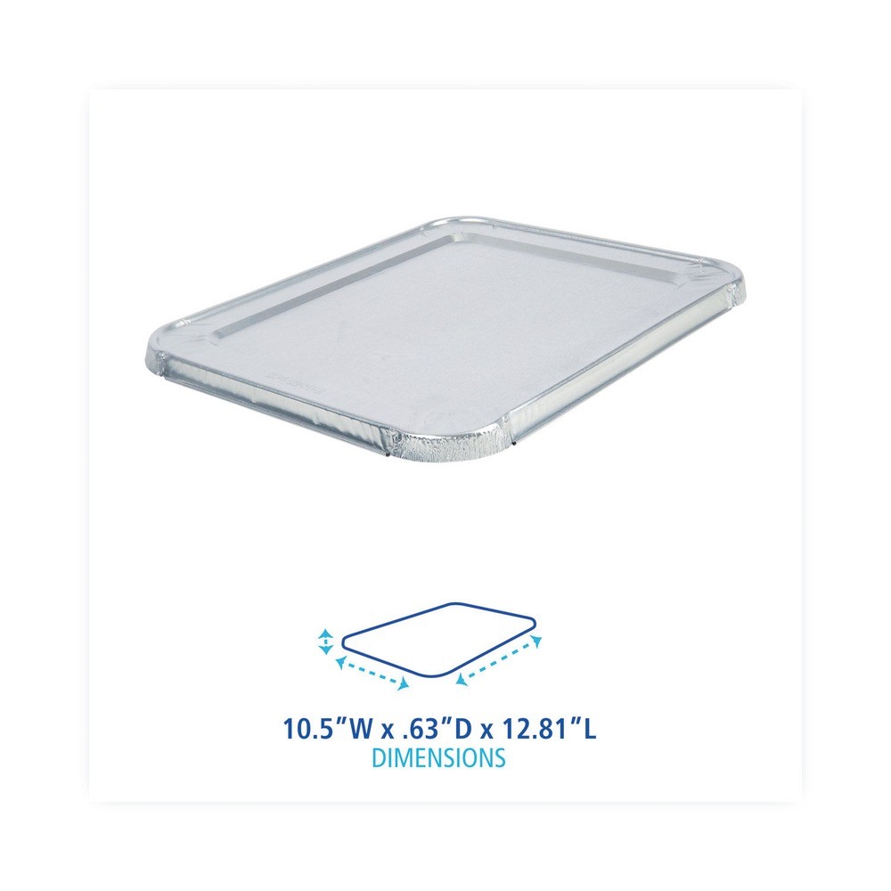 Boardwalk LIDSTEAMHF 10.5 in. x 12.81 in. x 0.63 in. Pan Lids (100/Carton) New