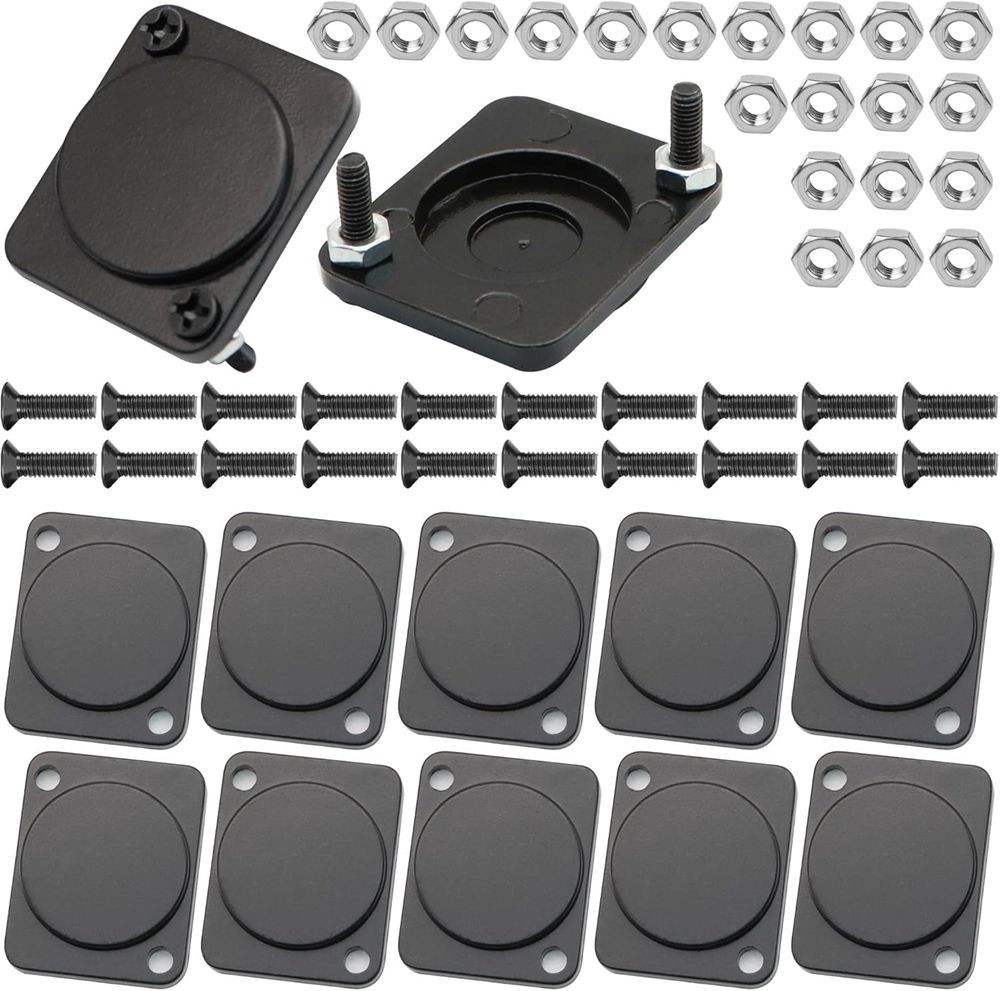 10x Panel Mount Blank Plate D-Series Metal Rack for Chassis XLR connectors C638
