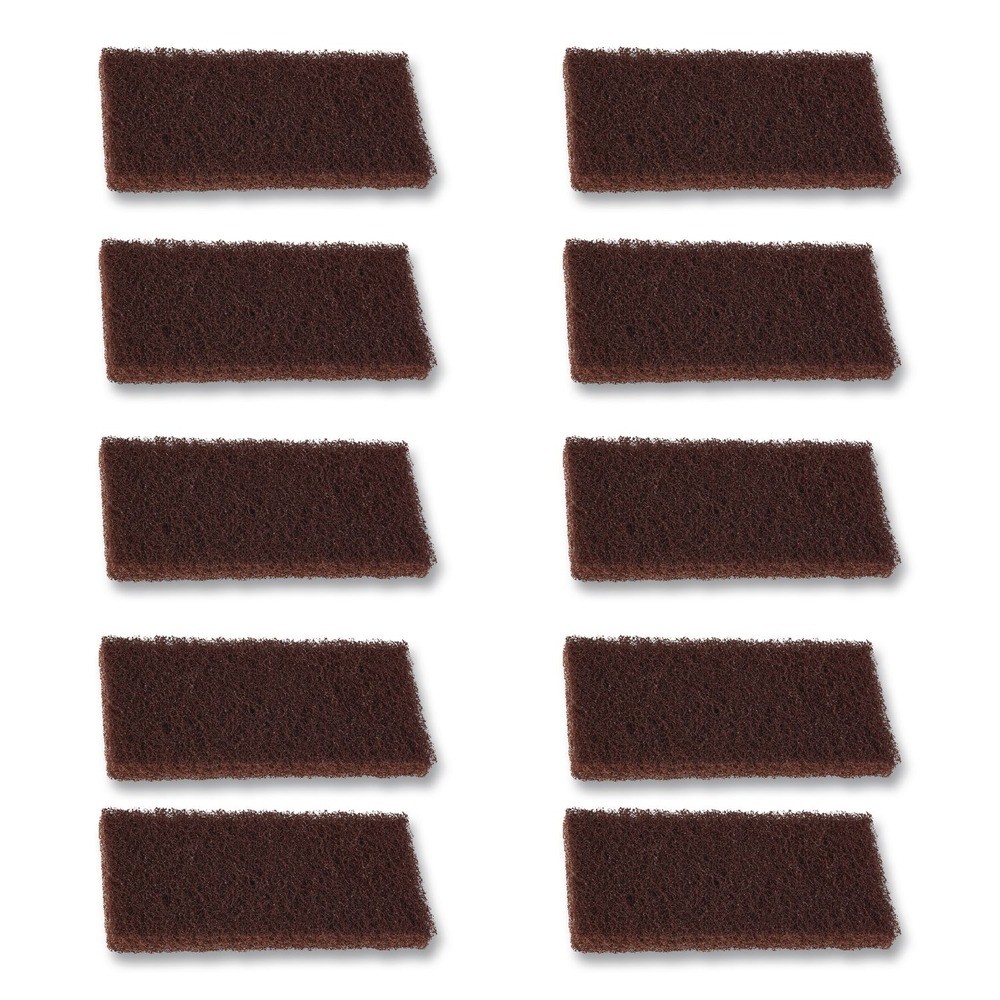 Boardwalk 403B 4.62 in. x 10 in. Heavy-Duty Utility Pad – Brown (10/Carton) New