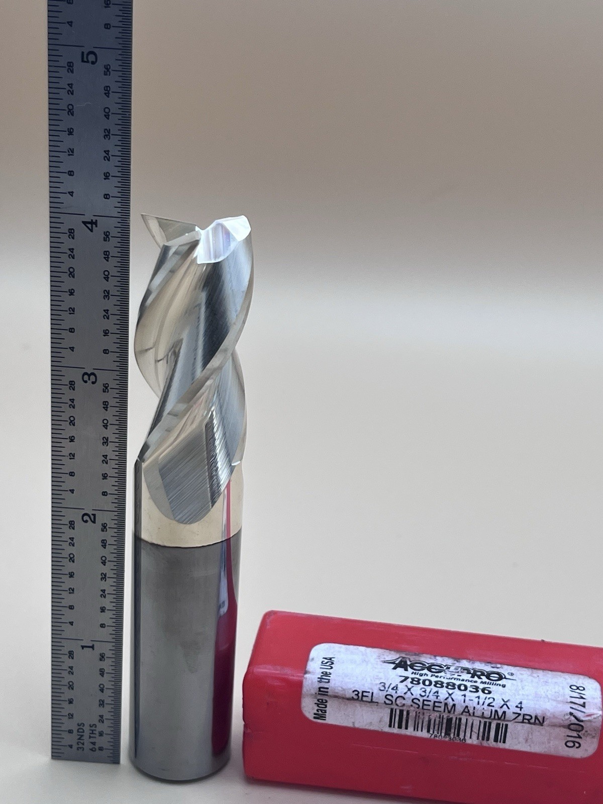 Accupro ACI Pro 3/4” Carbide End Mill ZrN 3 Flute Aluminum USA NOS