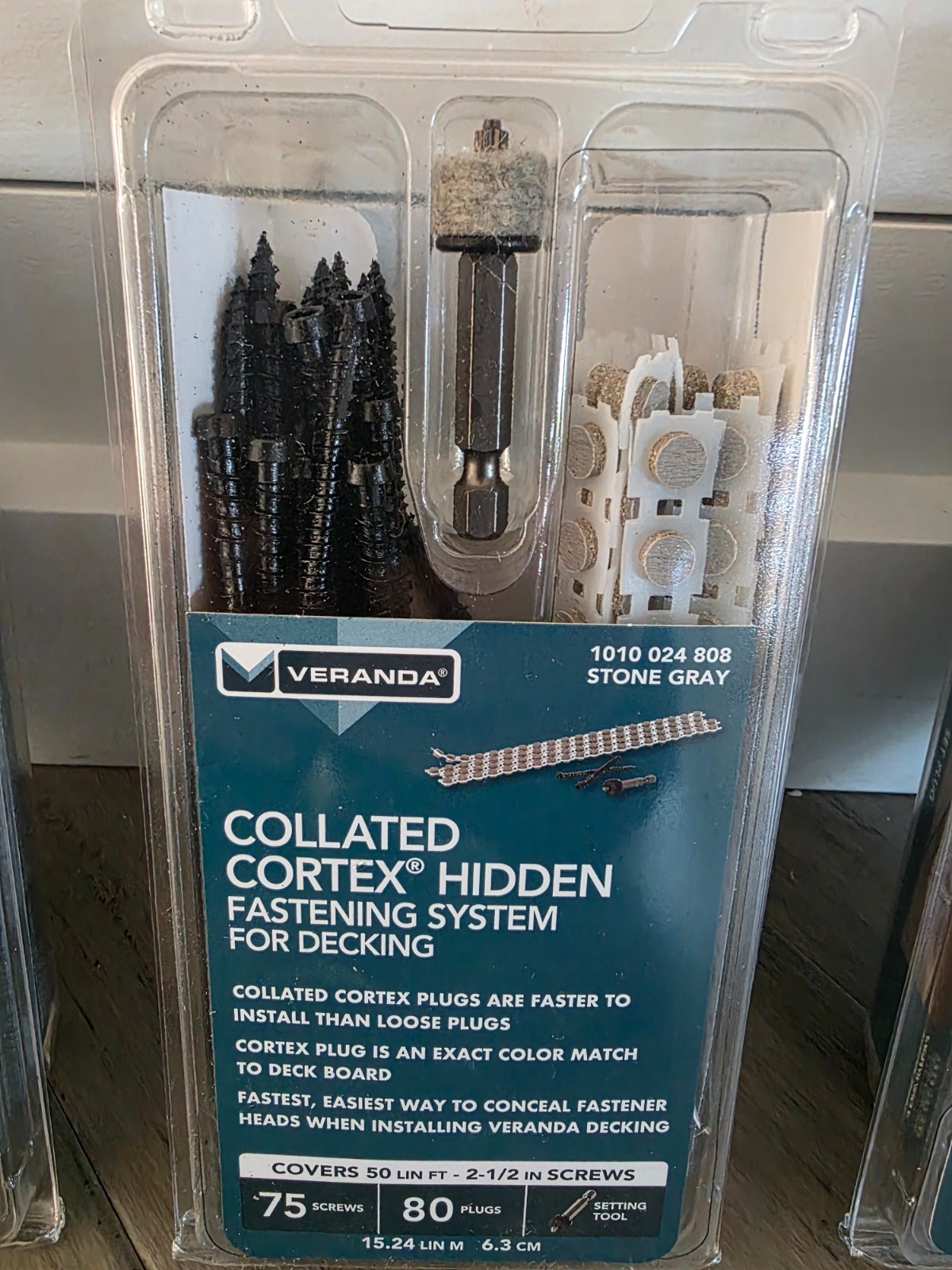 4x FastenMaster FMCTXCL-VA75SG Cortex Hidden Fastening, Stone Gray, 75 Scr