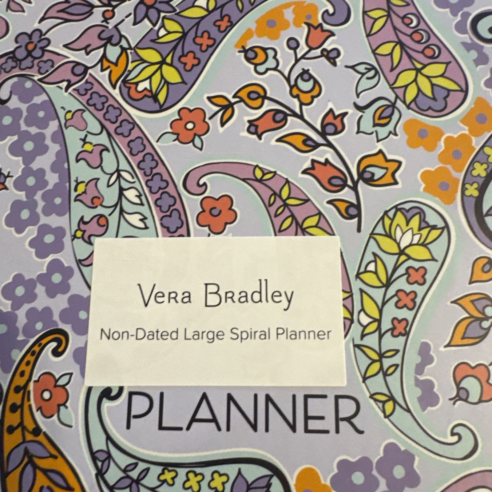 Vera Bradley Non-Dated Large Spiral Planner MADDALENA PAISLEY SOFT 12 Months NIB