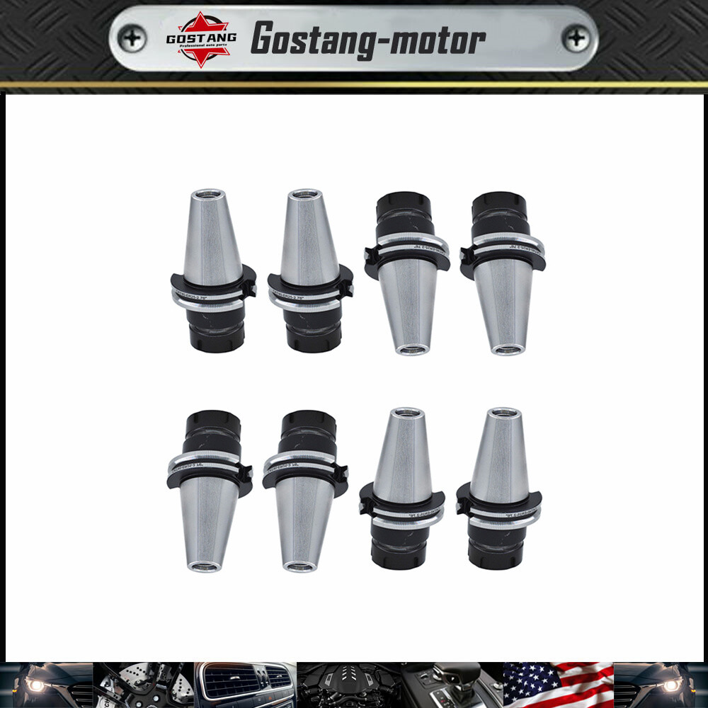 8 Pack Chucks Tool Holder Set W. 2.76″ Long Gage Length CAT40-ER25 Collet Chucks