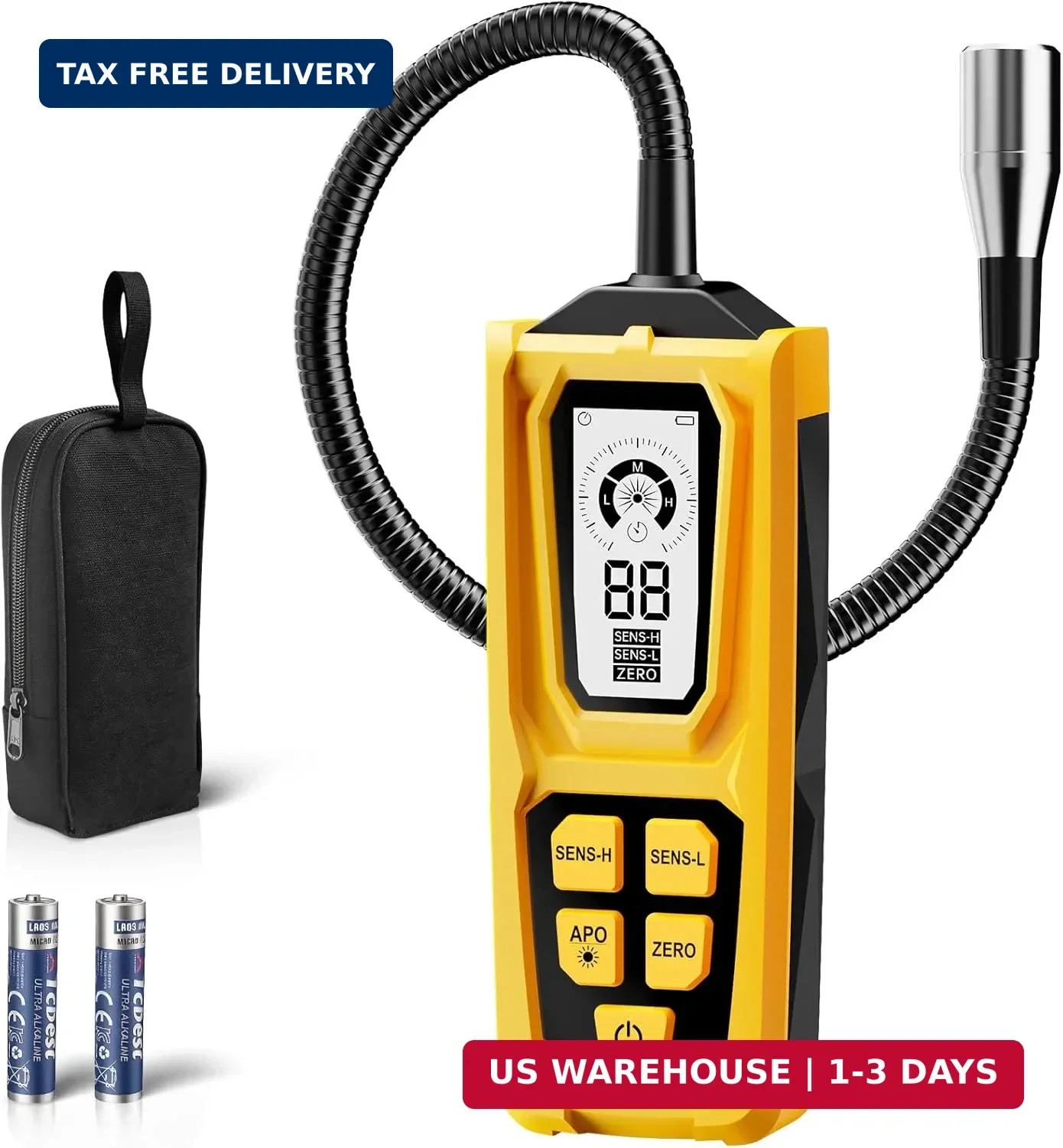 Natural Gas Leak Inspection Tool – Handheld Combustible Gas Sniffer with 11-Inch