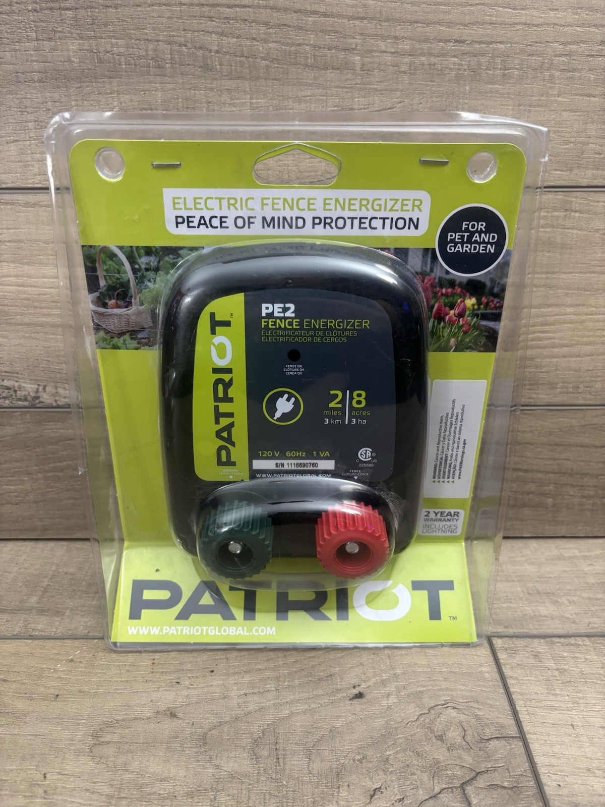 Patriot PE2 Electric Fence Energizer For Pet & Garden 2 Miles 8 Acres