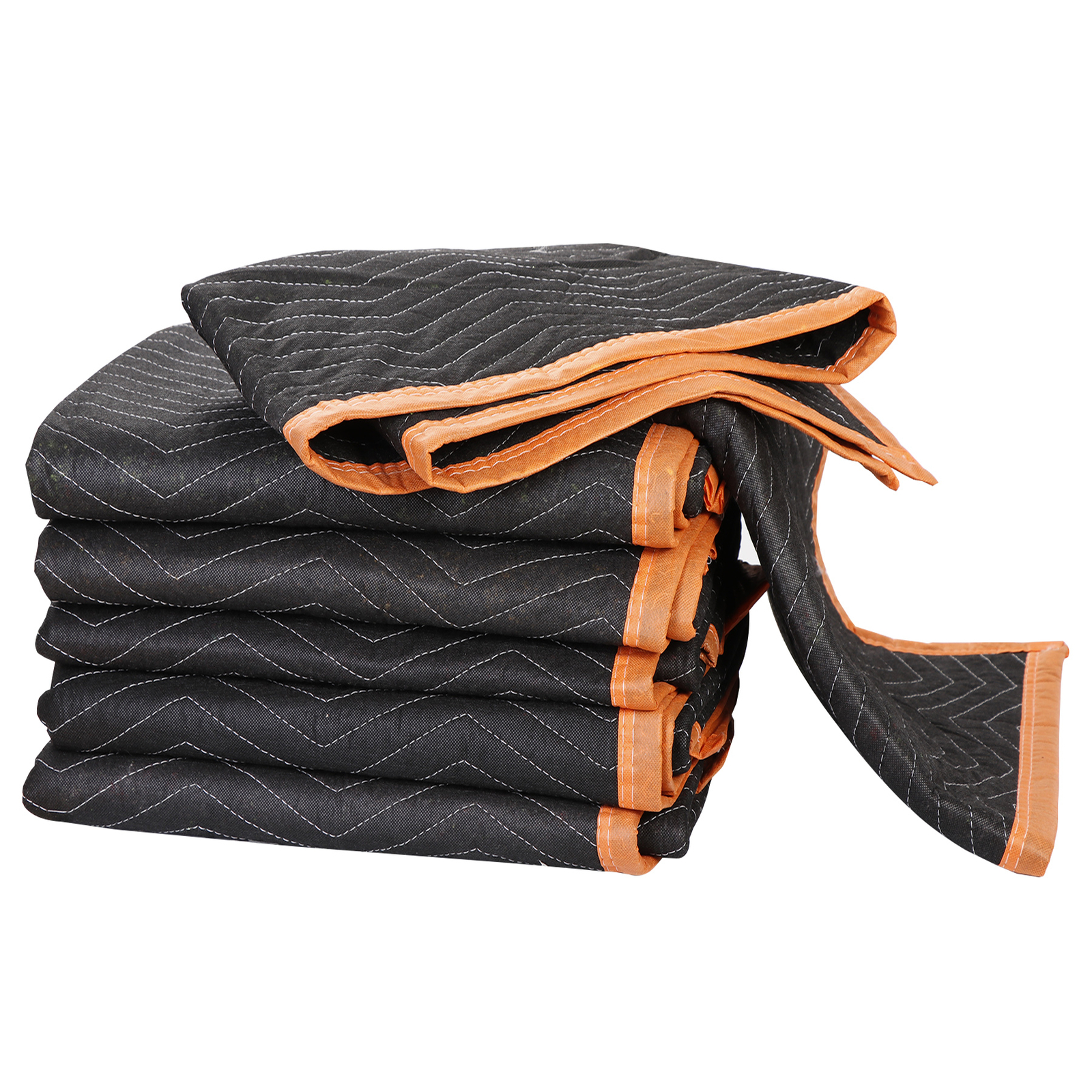 6 Pack Moving Blankets Quilted 40″ x 72″ Shipping Furniture Pads Black