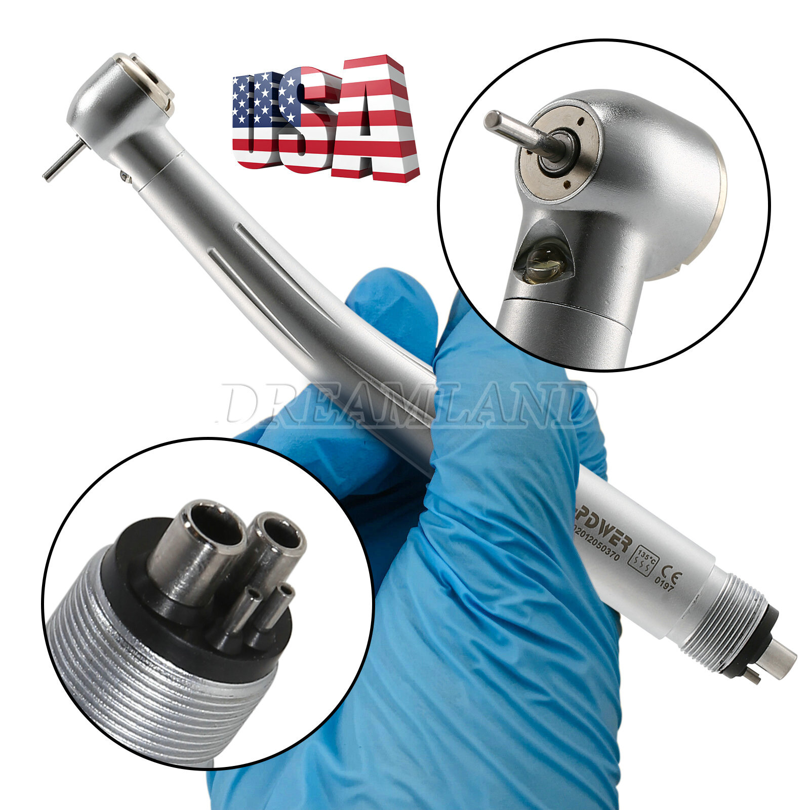 Dental Pana Max LED Self-Power E-generator Fiber Optic High Speed Handpiece USA