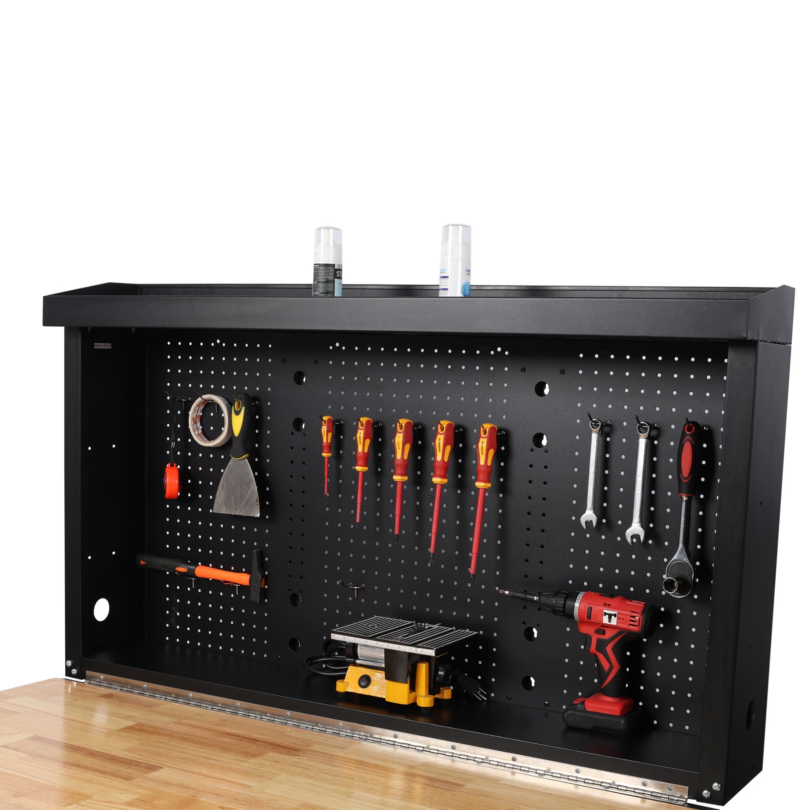 Wall Mounted Workbench, Robust Foldable Workbench with Rubberwood Work Surface