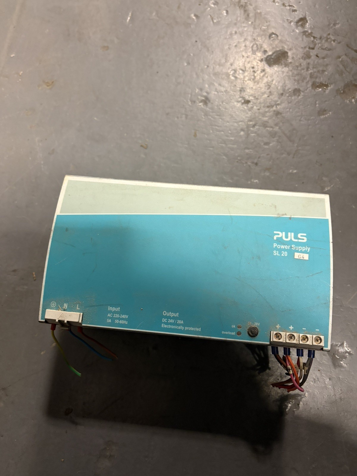 Puls Sl20.100 Power Supply Ac220-240 5A 50-60Hz Input, Dc 24-28V 20A Output USED