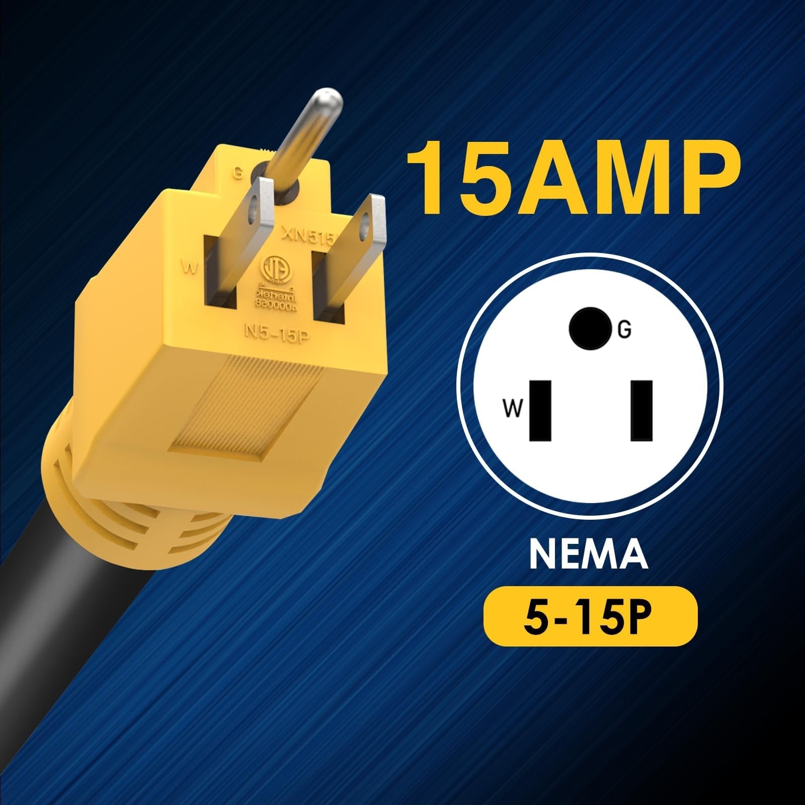 15 Amp to 30 Amp RV Adapter Cord (12 Inch), NEMA 5-15P to L5-30R Twist Lock D…