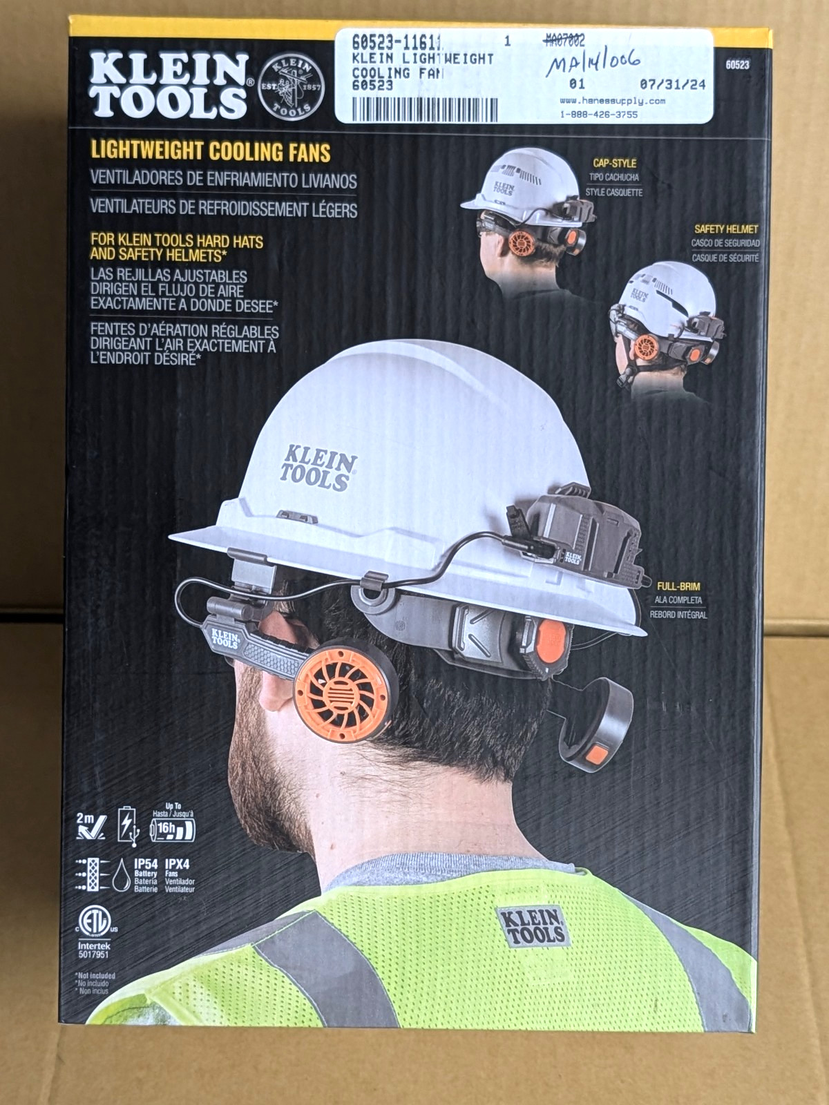 NEW Klein Tools, Lightweight Cooling Fan for Hard Hats, Model# 60523- Free Ship