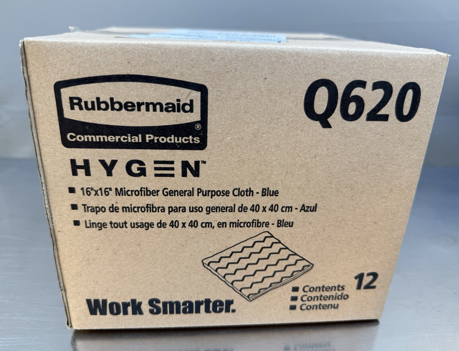 Rubbermaid Hygen 16″ x 16″ Blue Microfiber General Purpose Cloth Q620 – 12 Pack