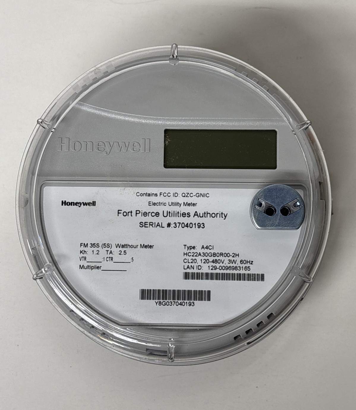 Honeywell A4CI FM35S (5S) Watthour Electric Utility Meter 120-480V CL20 60Hz 3W