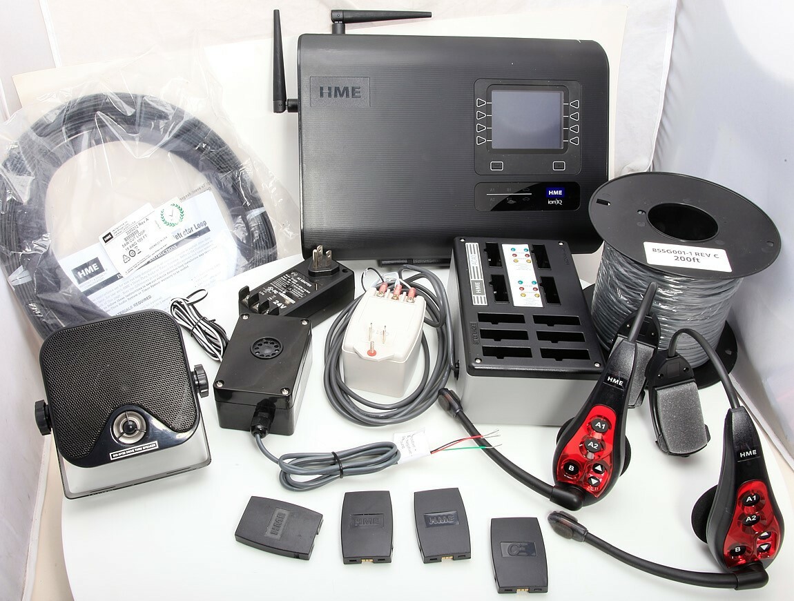 Complete HME ION IQ 6100 With 2 Wireless Headsets Fast Food Drive Thru Intercom