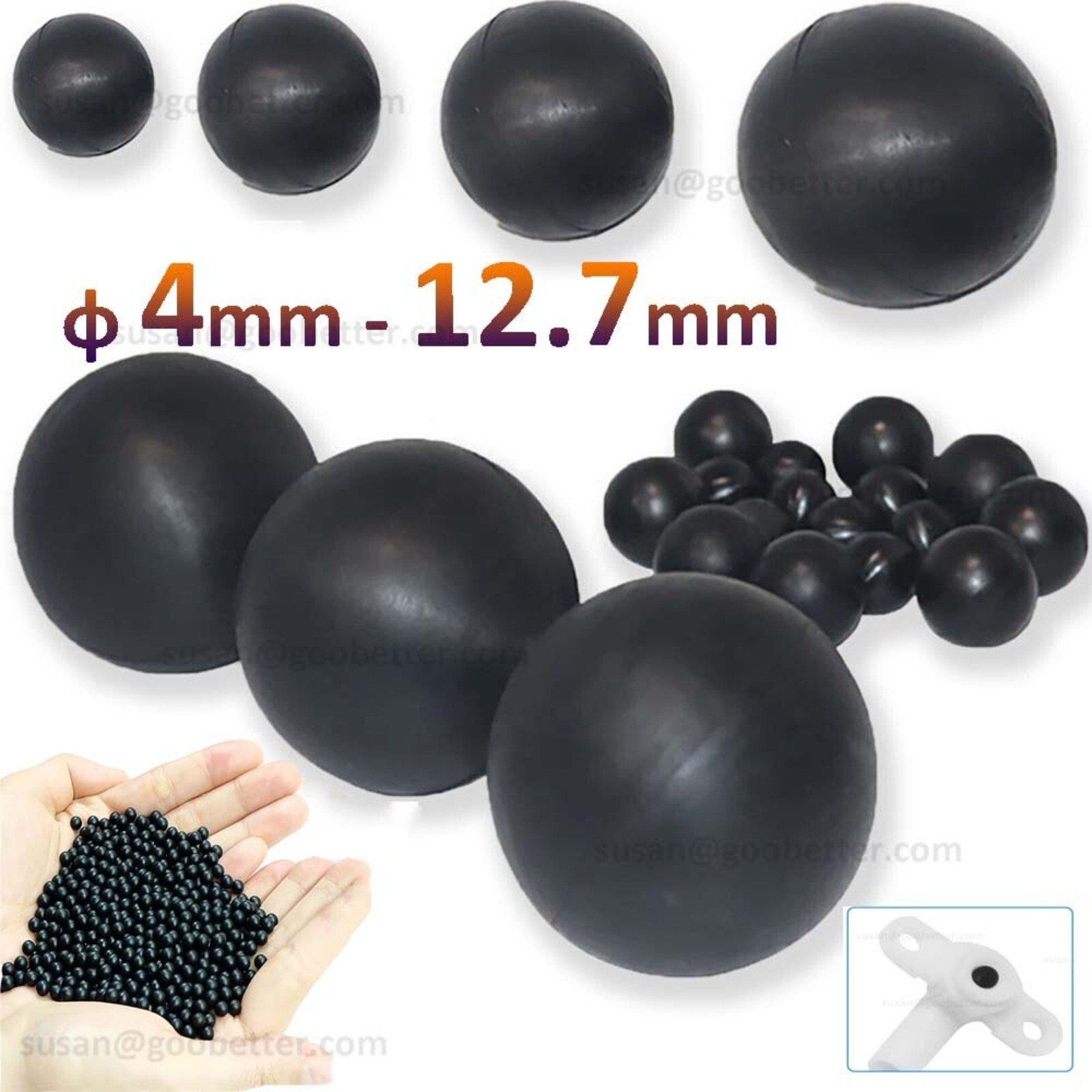 Black Nitrile Smooth Rubber Fuel Nitrile Rubber Solid Ball Diesel Oil Resistant