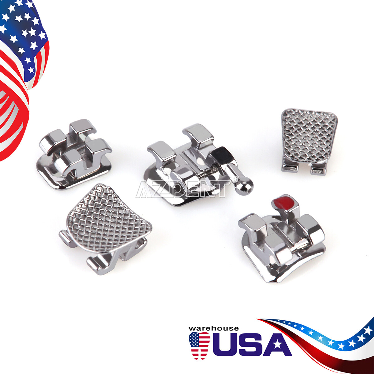 500Pack Dental Orthodontic Mini Roth.022 Hook 345 Metal Brackets Braces