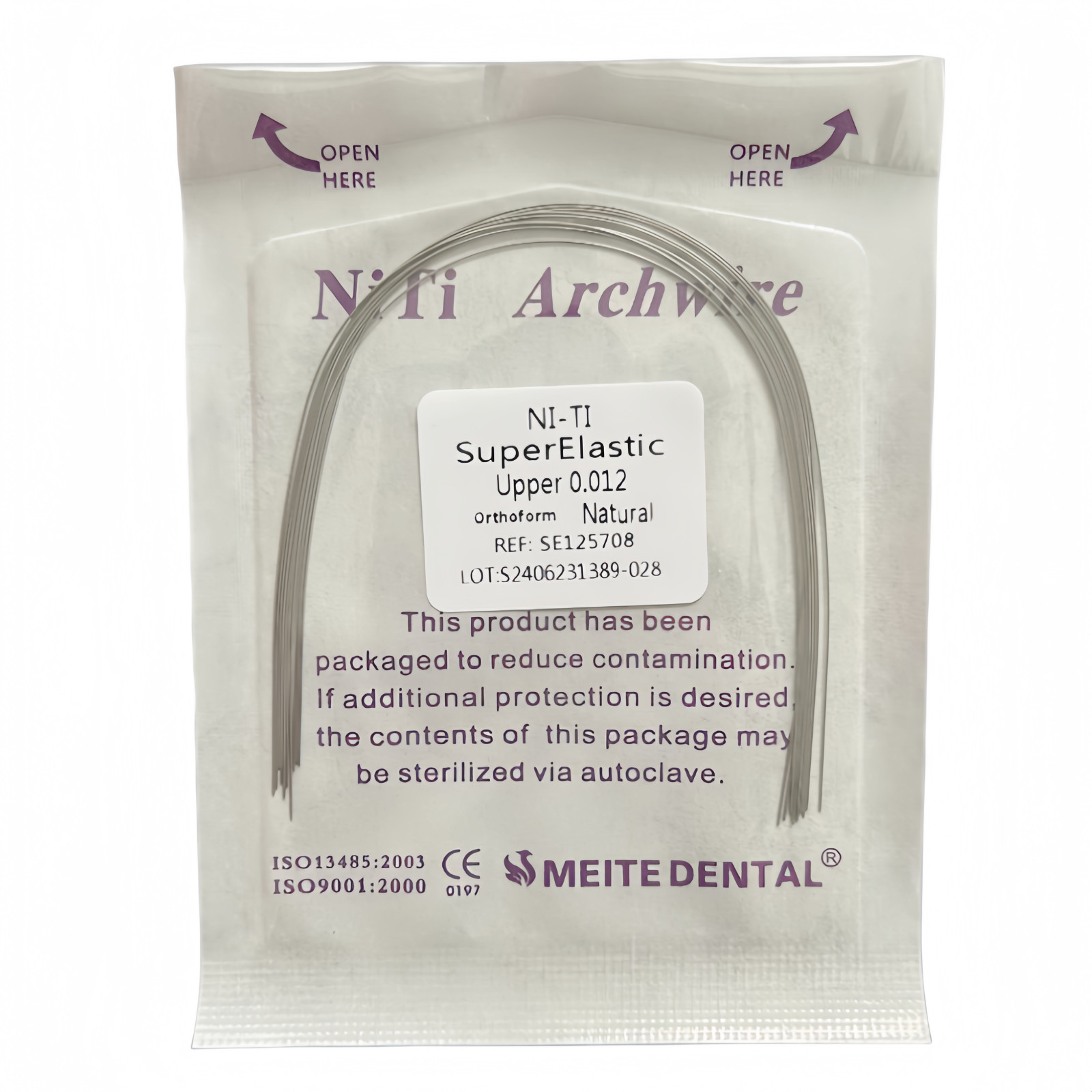 Dental Orthodontic Arch Wire Super Elastic Niti Round Rectangular Natural Form