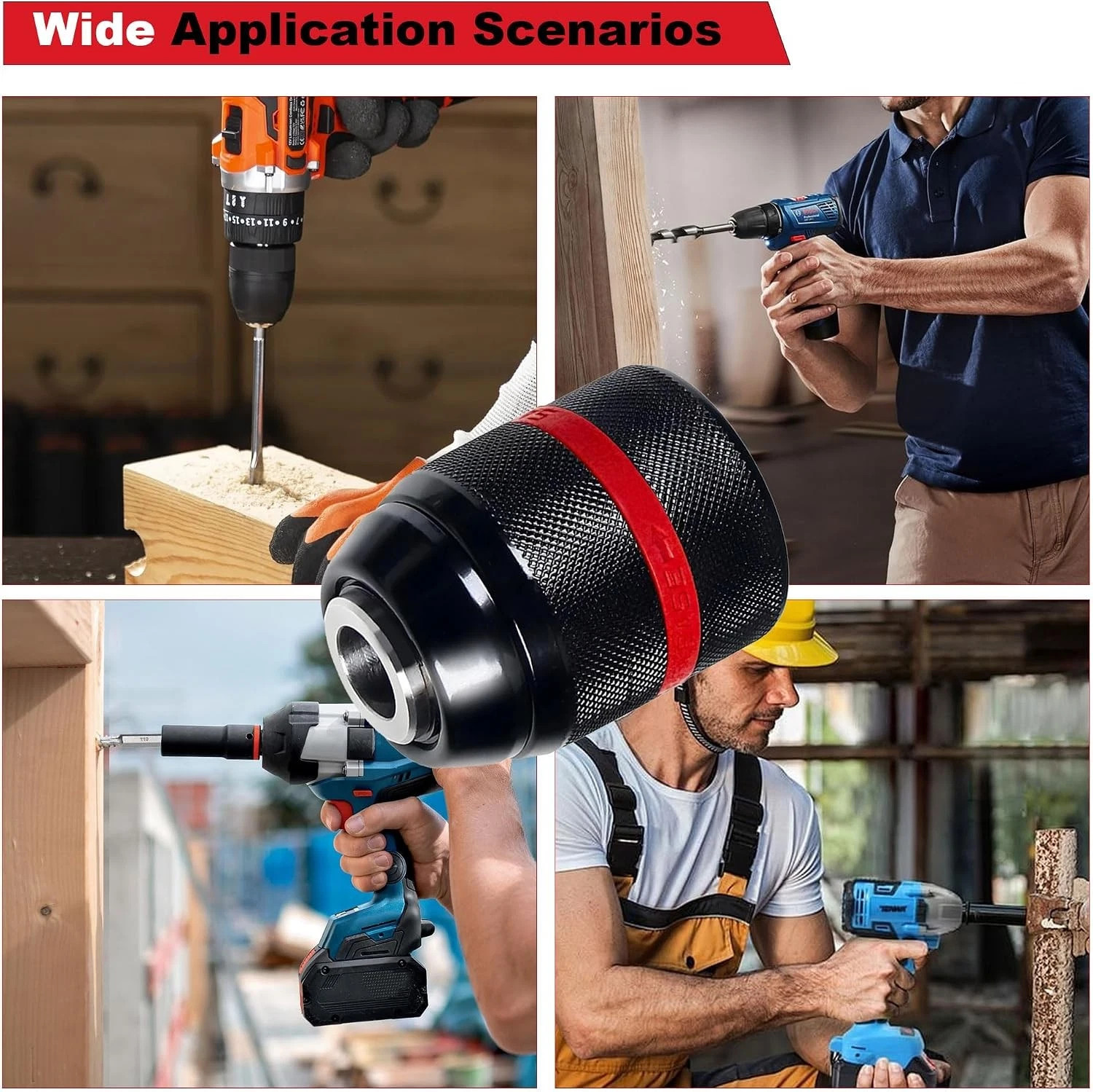 13mm Keyless Drill Chuck Metal Heavy Duty 1/2»-20UNF with SDS-Plus/Hex Shank I