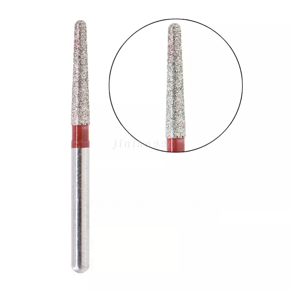 Wholesale FG Dental Diamond Burs Taper Round End Red Fine Grit TR-26F 100 PCS
