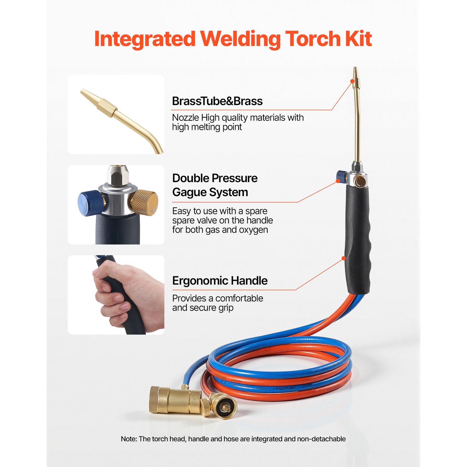 Uimoso Oxygen Propane Torch Kit Brass Welding Brazing Torch for Oxygen MAPP Gas